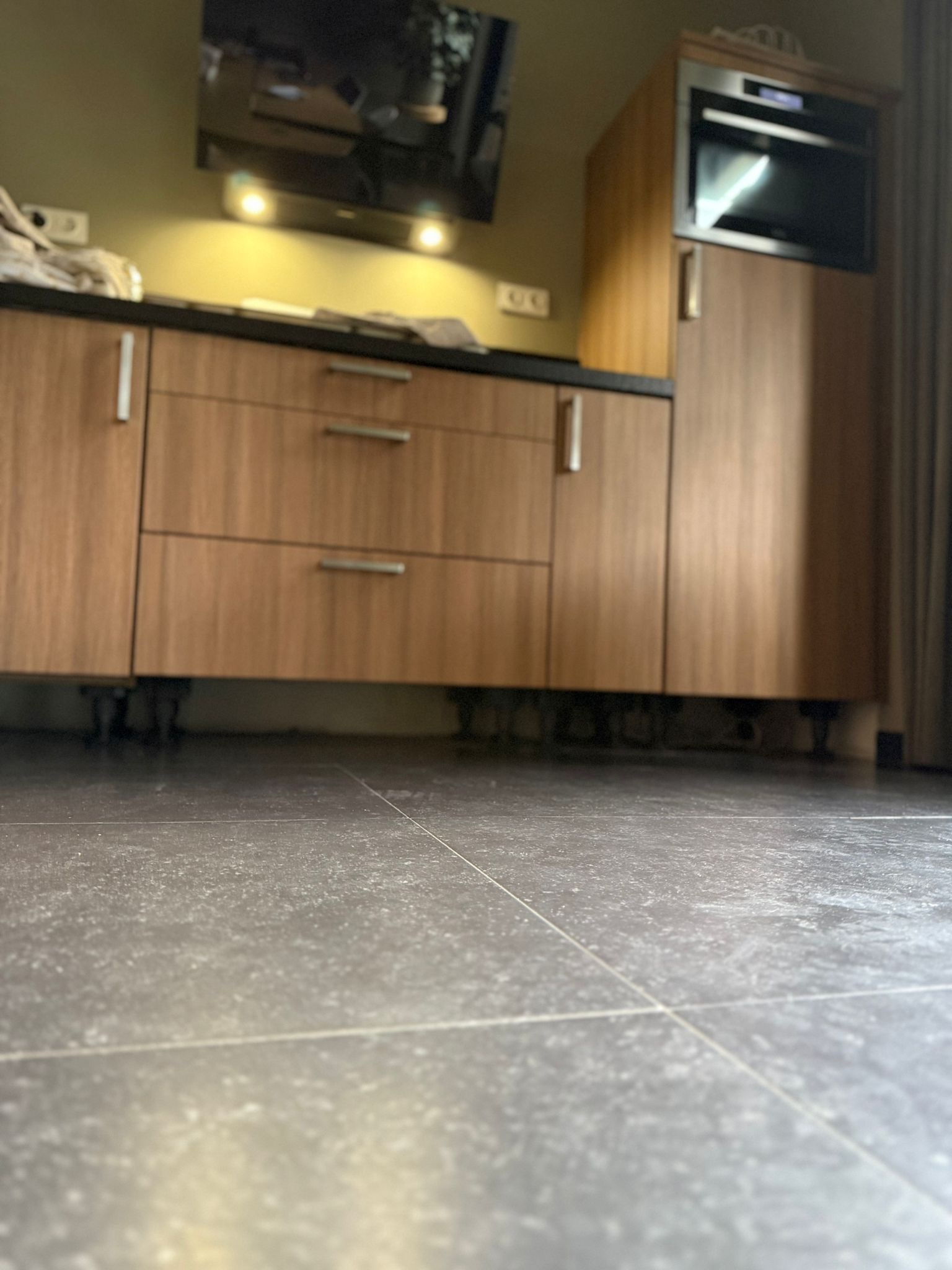 Detail van de houtlook keuken in Zundert